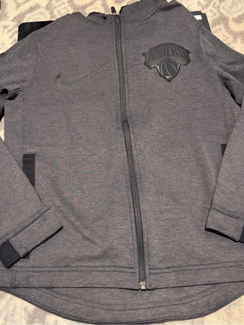 NY Knicks Nike NBA Kids Charcoal Gray Full-Zip Hoodie